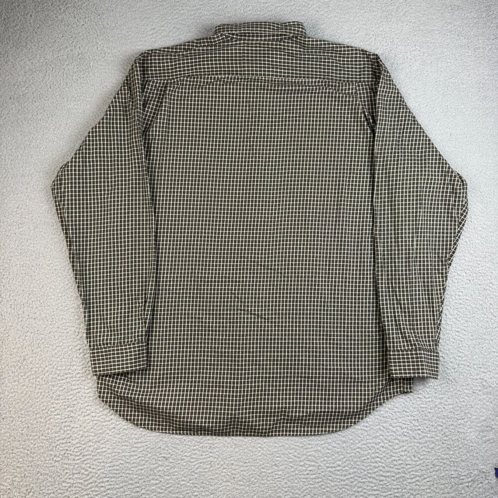 Eddie Bauer AKA Button Down Shirt Mens 2XL Checkered Long Sleeve Cotton Leisure - Picture 2 of 7